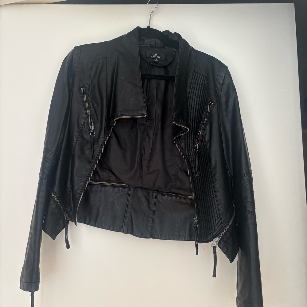 Lulu's Black faux Leather Jacket - Picture 4 of 4